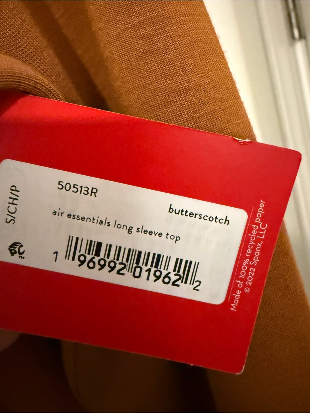 SPANX Air Essentials Cropped Crewneck Sweatshirt in Butterscotch - Picture 2 of 4